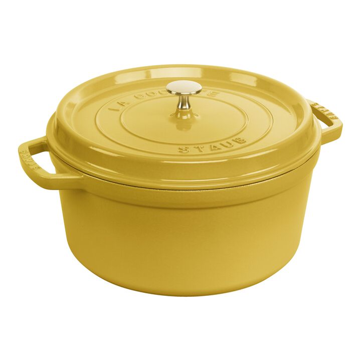 Cast Iron, 7 qt, Round, Dutch Oven, Citron, large 1