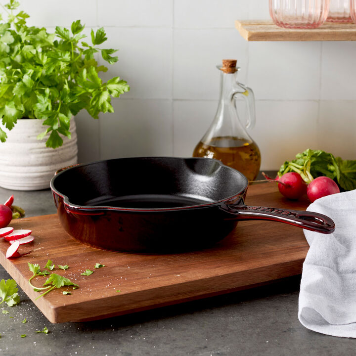 Cast Iron, 8.5-inch, Traditional Deep Skillet, Grenadine, large 3