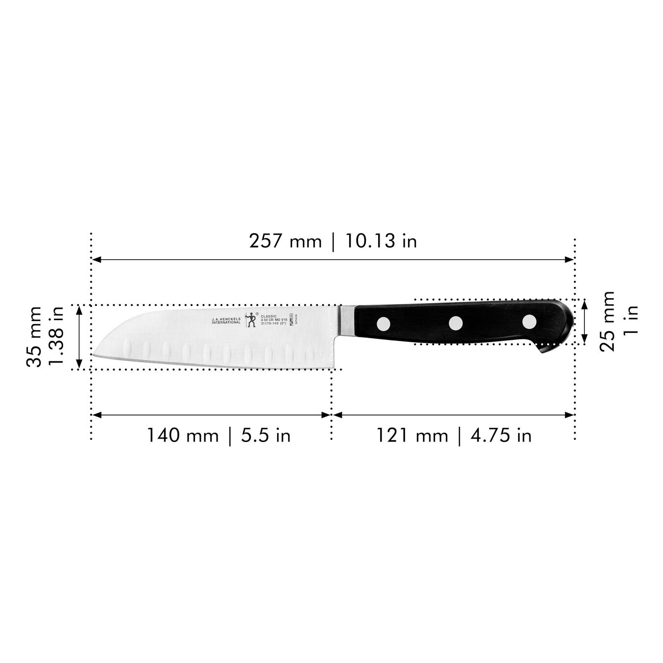5-inch, Hollow Edge Santoku Knife,,large 2