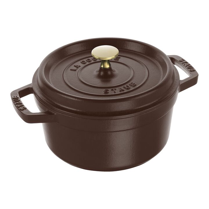 La Cocotte, Cocotte 18 cm / 1,7 l, Rund, Chokolade, Støbejern, large 1