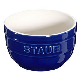 Staub Ceramique, 2 Piece ceramic round Ramekin set, dark-blue