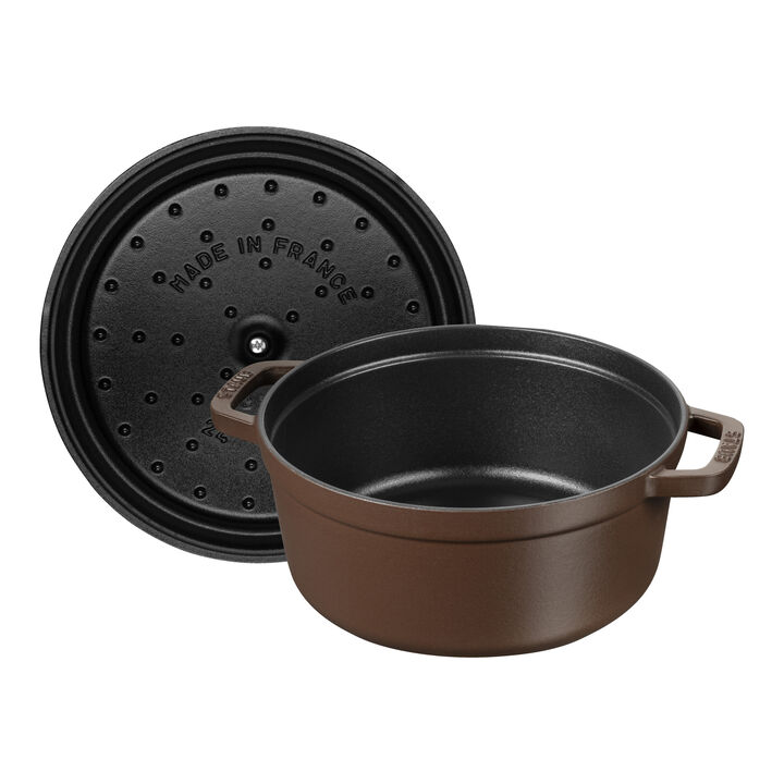 La Cocotte, 3.7 l cast iron round Cocotte, chocolate - Visual Imperfections, large 3
