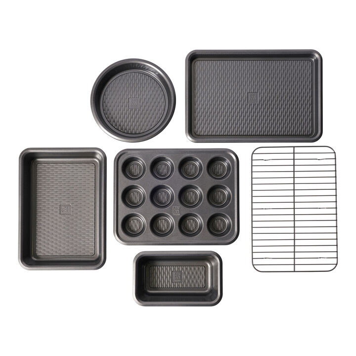 6 Piece special shape Bakeware set, graphite-grey, large 1