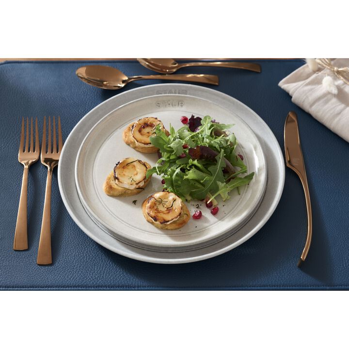 Dining Line, 26 cm ceramic Plate flat white truffle, large 4