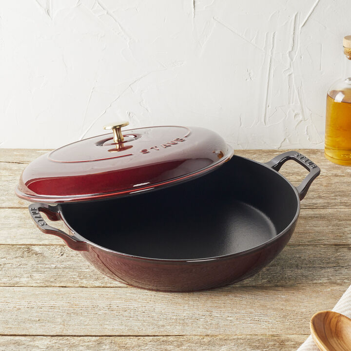 Braisers, 3.5 l cast iron round Saute pan, grenadine-red - Visual Imperfections, large 2