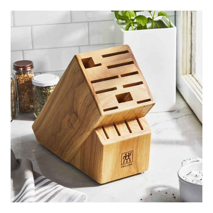 Storage, Birch, TWIN Birchwood KNIFE BLOCK EMPTY, large 1