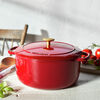 Bellamonte, 5.75 qt, Round, Cocotte, Red, small 11