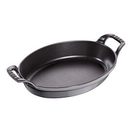 Staub Cast Iron - Baking Dishes & Roasters, 12.5-x 9.06 inch, oval, Baking Dish, graphite grey