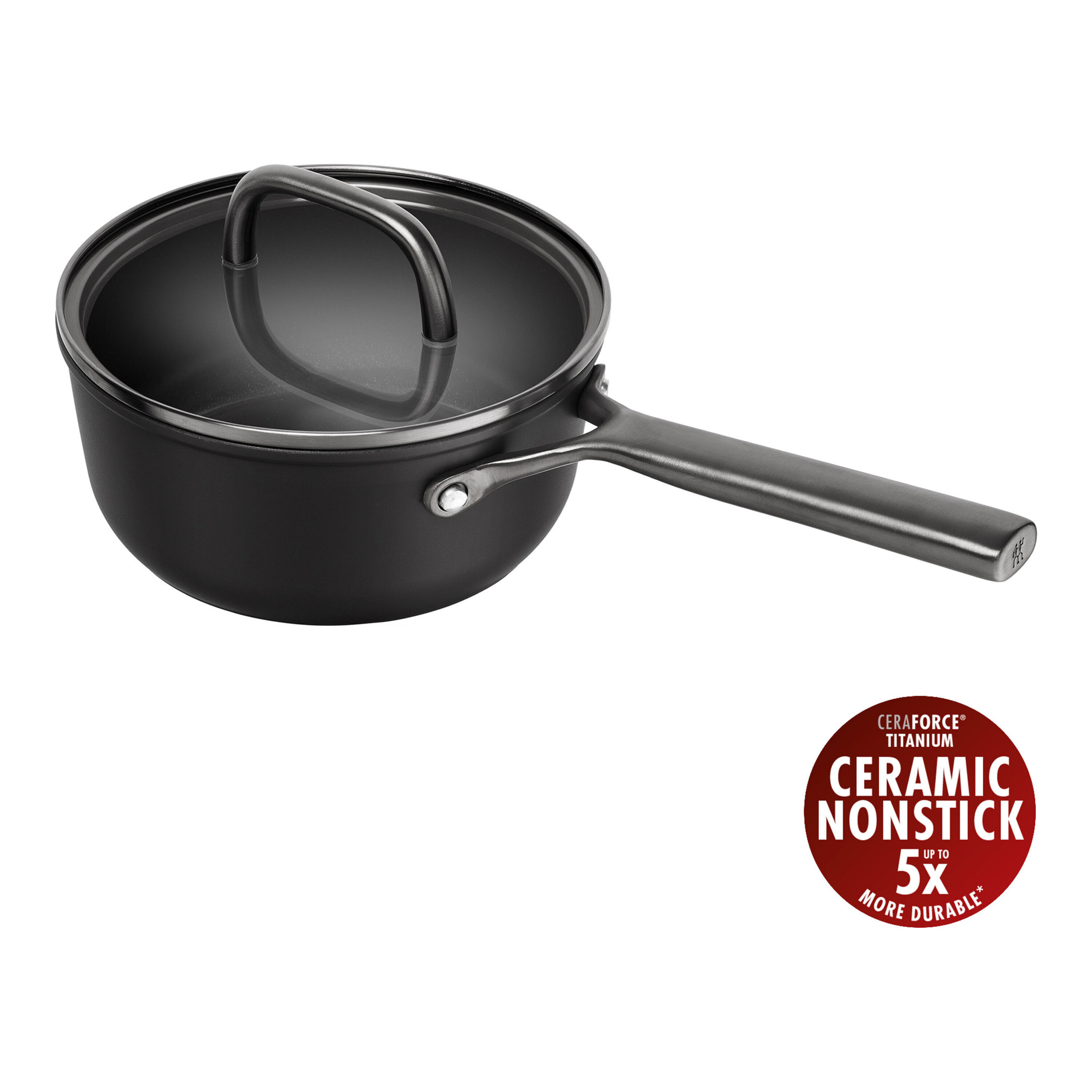 Zwilling Black Milano 18 Cm Aluminium Saucepan With Glass Lid