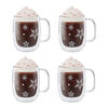 Sorrento Double Wall Glassware, 4-pc  Coffee Glass Mug Holiday Set, small 1