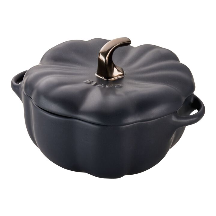 Stoneware, Pumpkin, Petite Dutch Oven, Black Matte, large 1