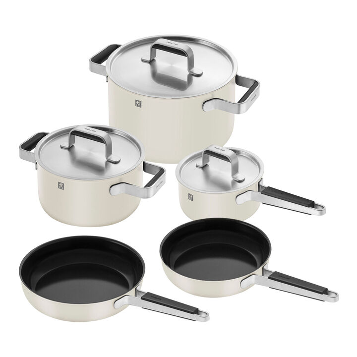 Pure, 8-pc Stainless Steel Cookware Set, Ivory, large 1