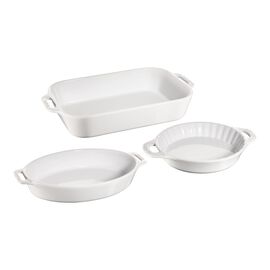 Staub Ceramic - Mixed Baking Dish Sets, 3-pc, Mixed Baking Dish Set, white