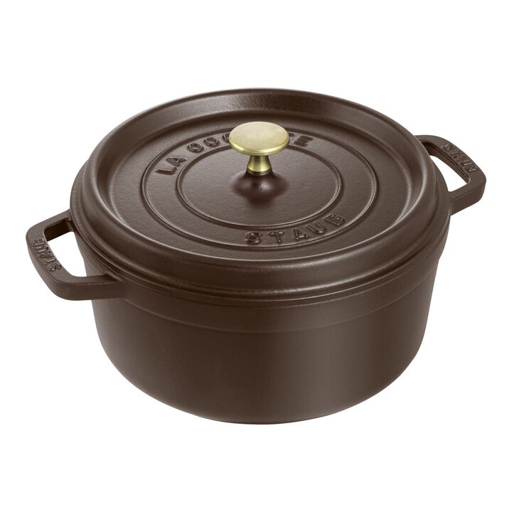 La Cocotte, Cocotte 22 cm, rund, Chocolate, Gusseisen, large 1