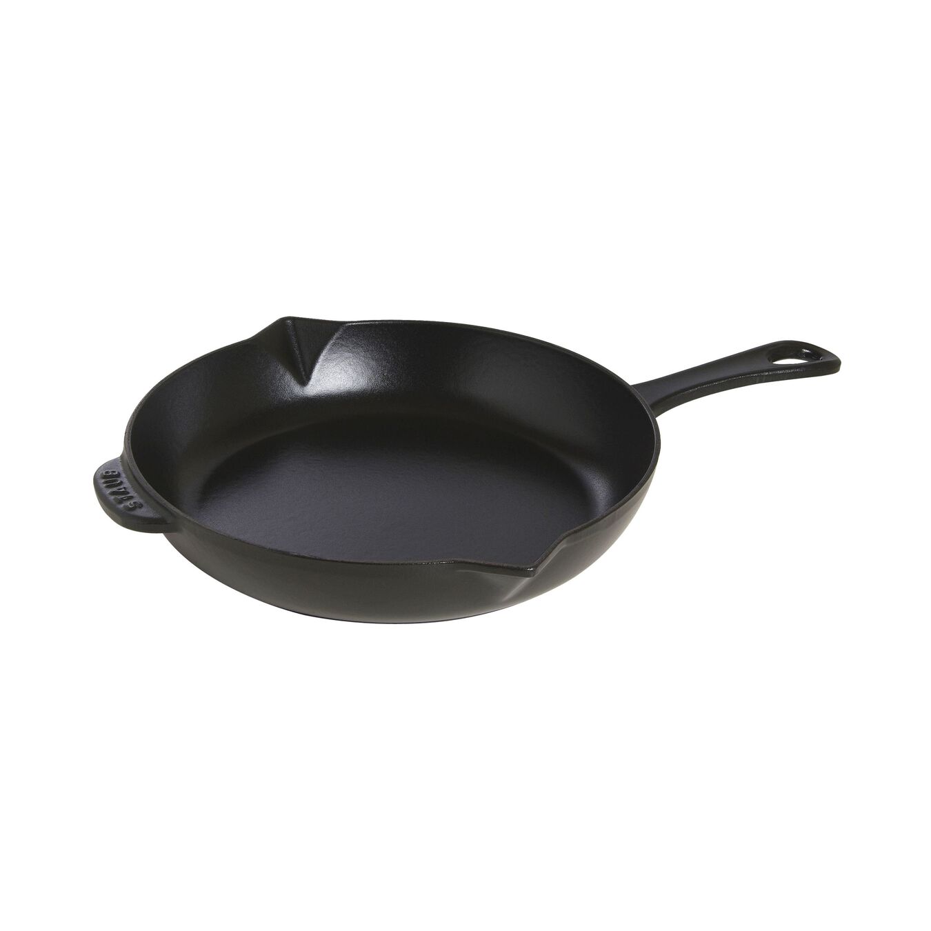 26 cm / 10 inch cast iron Frying pan with pouring spout, black,,large 1