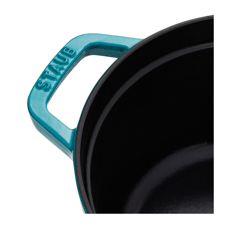 Cast Iron, 5.75 qt, Oval, Dutch Oven, Turquoise, large 3