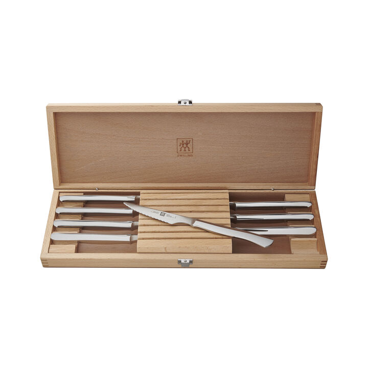 Steak Sets, 8-pc, Stainless Steel Serrated Steak Knife Set With Wood Presentation Case, large 3