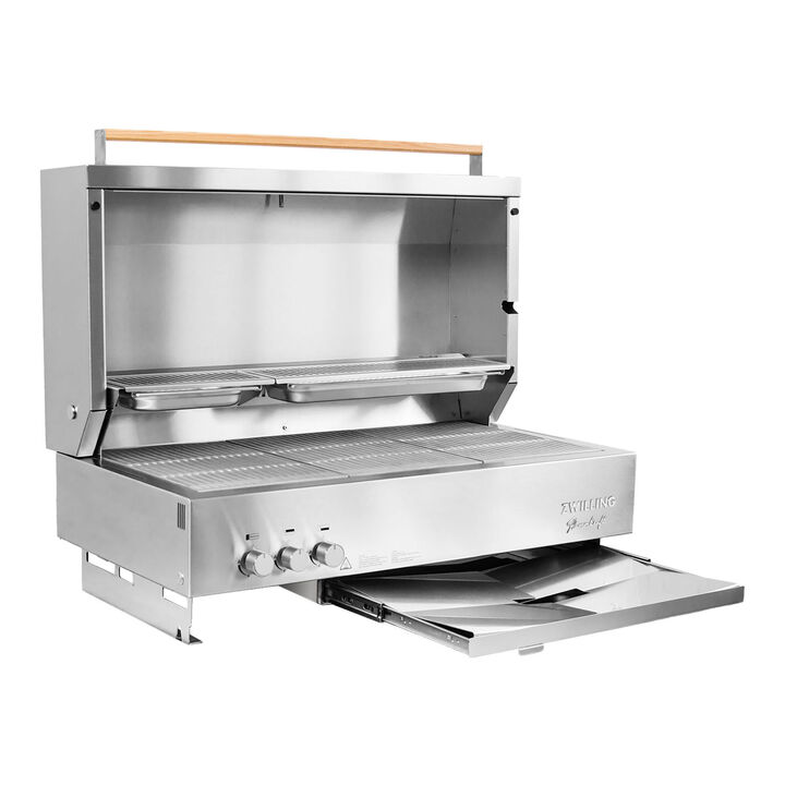 Flammkraft Model D, Built-in Propane Gas Grill, silver, large 1