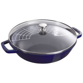 Staub Cast Iron - Woks/ Perfect Pans, 12-inch, Perfect Pan, dark blue
