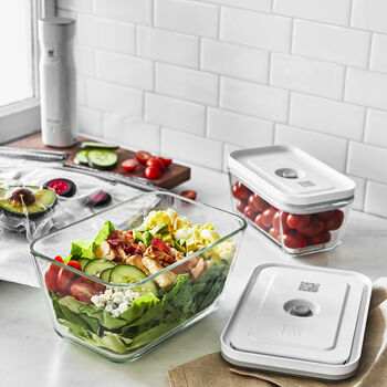 Vakumlu Saklama Kabı, L, Borosilikat Cam, Gri,,large 4