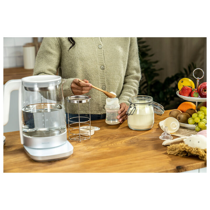 ENFINIGY, Enfinigy - Glass kettle with baby food insert, white, large 2