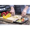 Cutting board with tray 39 cm x 30 cm stainless steel, small 7