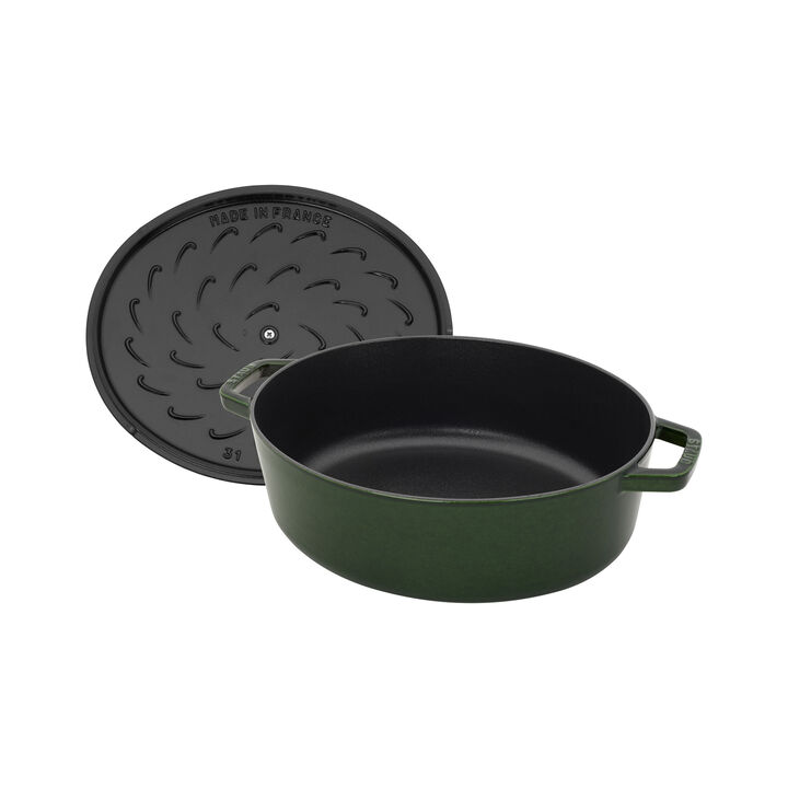 Cast Iron, 6.25 qt, Wide Oval Dutch Oven, basil - Factory Second, large 3