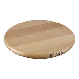Staub Cast Iron - Accessories, 9-inch, round, Magnetic Wood Trivet, brown