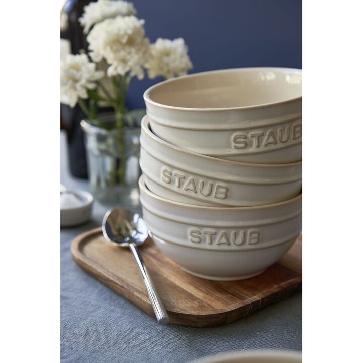 Ceramique, Schüssel 14 cm, rund, Elfenbein-Weiß, Keramik, large 4