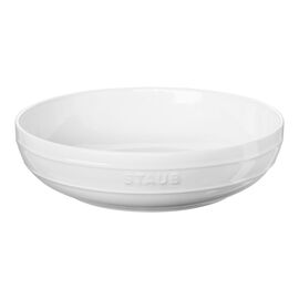 28 cm ceramic round serving bowl, white