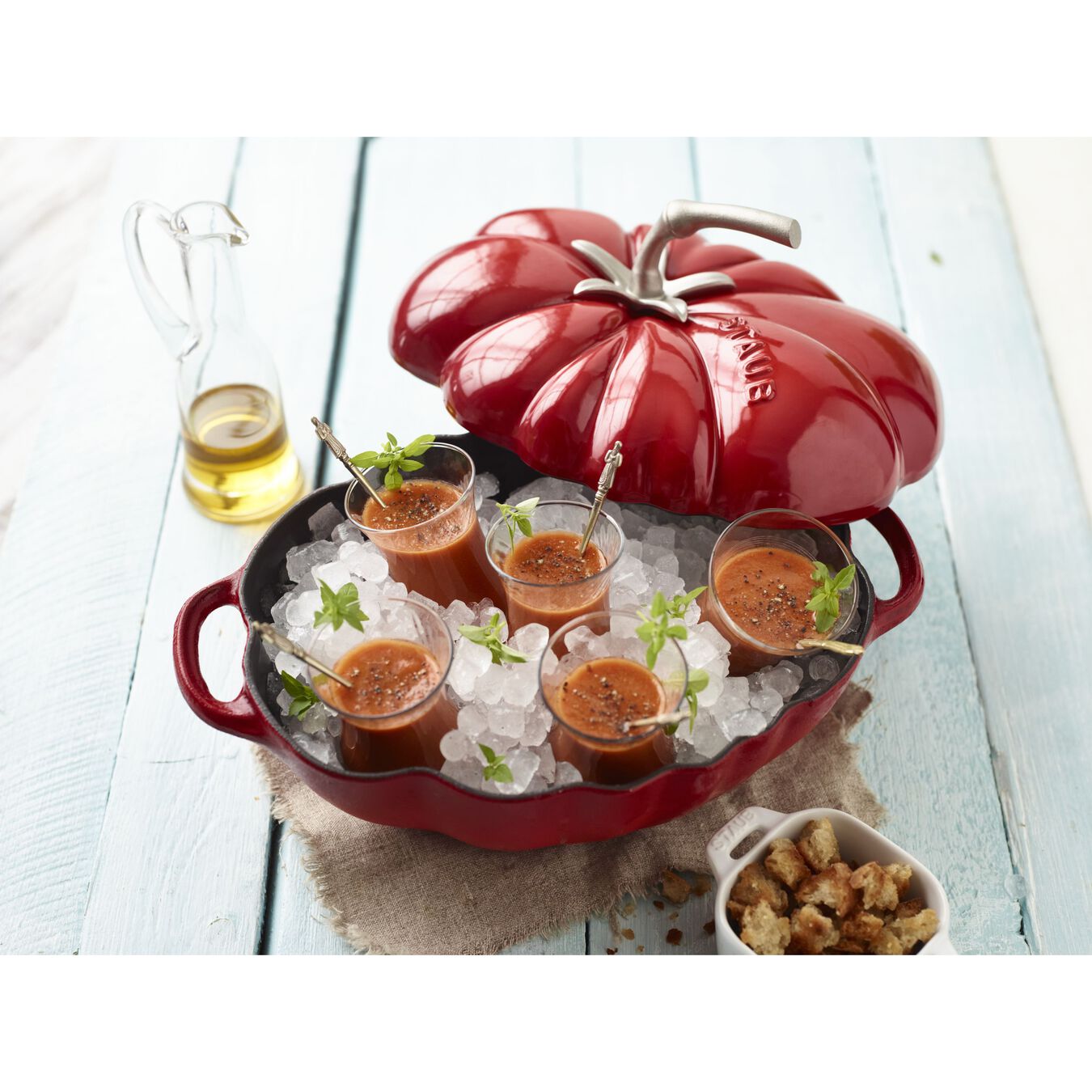 Cocotte 25 cm, Tomate, Kirsch-Rot, Gusseisen,,large 3
