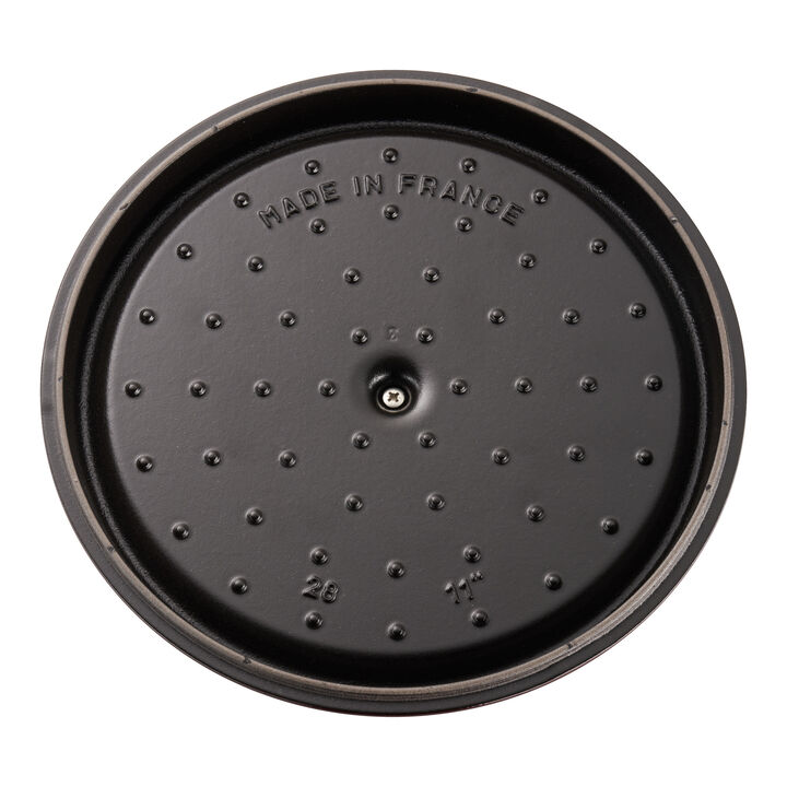 Cast Iron, 6 qt, Pig, Cochon Shallow Wide Round Dutch Oven, Grenadine, large 2