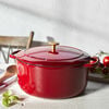 Bellamonte, 28 cm round Cast iron Cocotte red, small 10