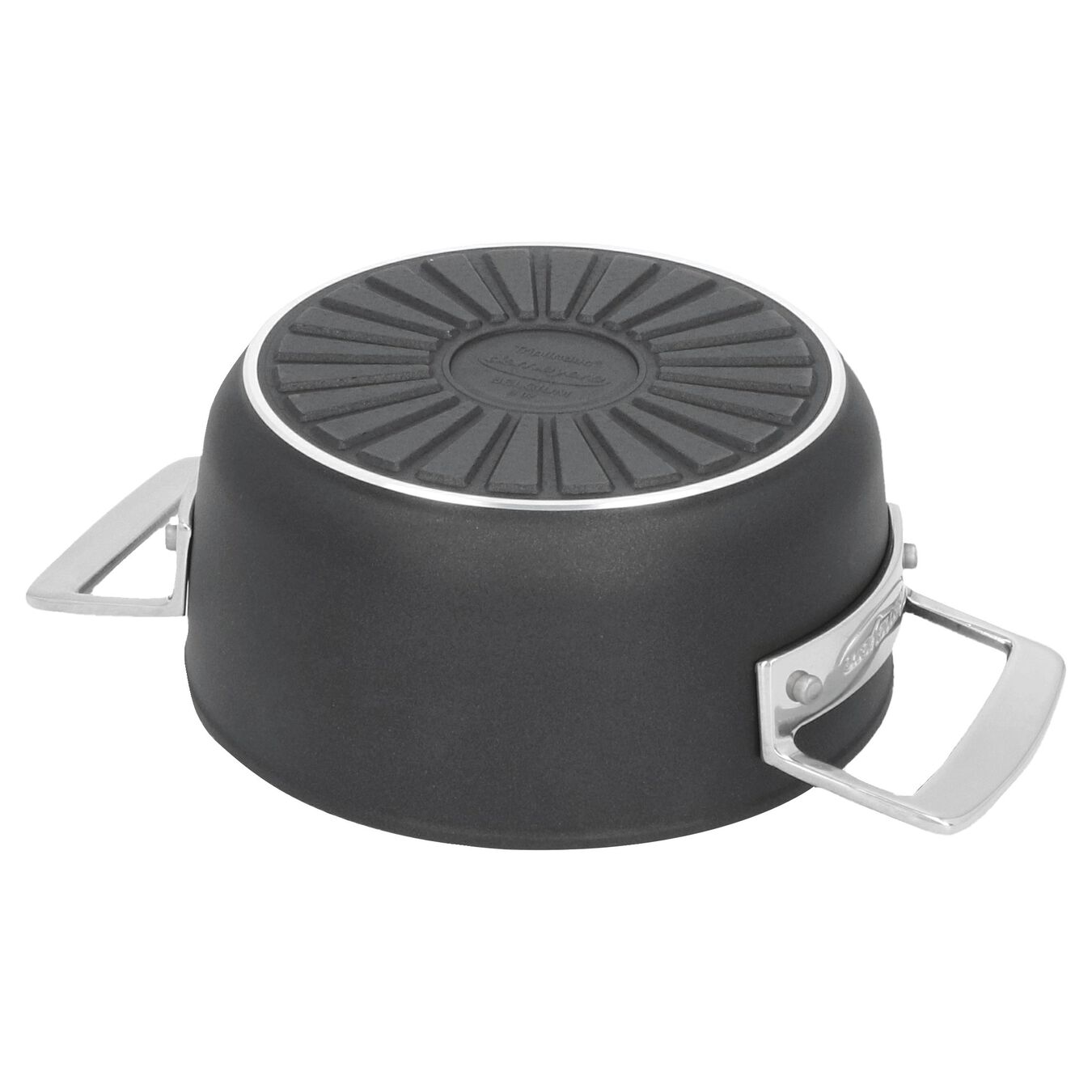 16 cm Aluminium Stew pot with lid black,,large 2