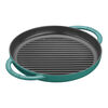 Cast Iron - Grill Pans, 10-inch, Round Double Handle Pure Grill, Turquoise, small 1