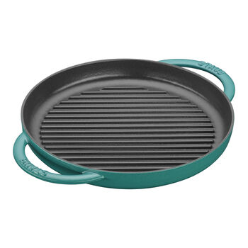 10-inch, Round Double Handle Pure Grill, turquoise,,large 1