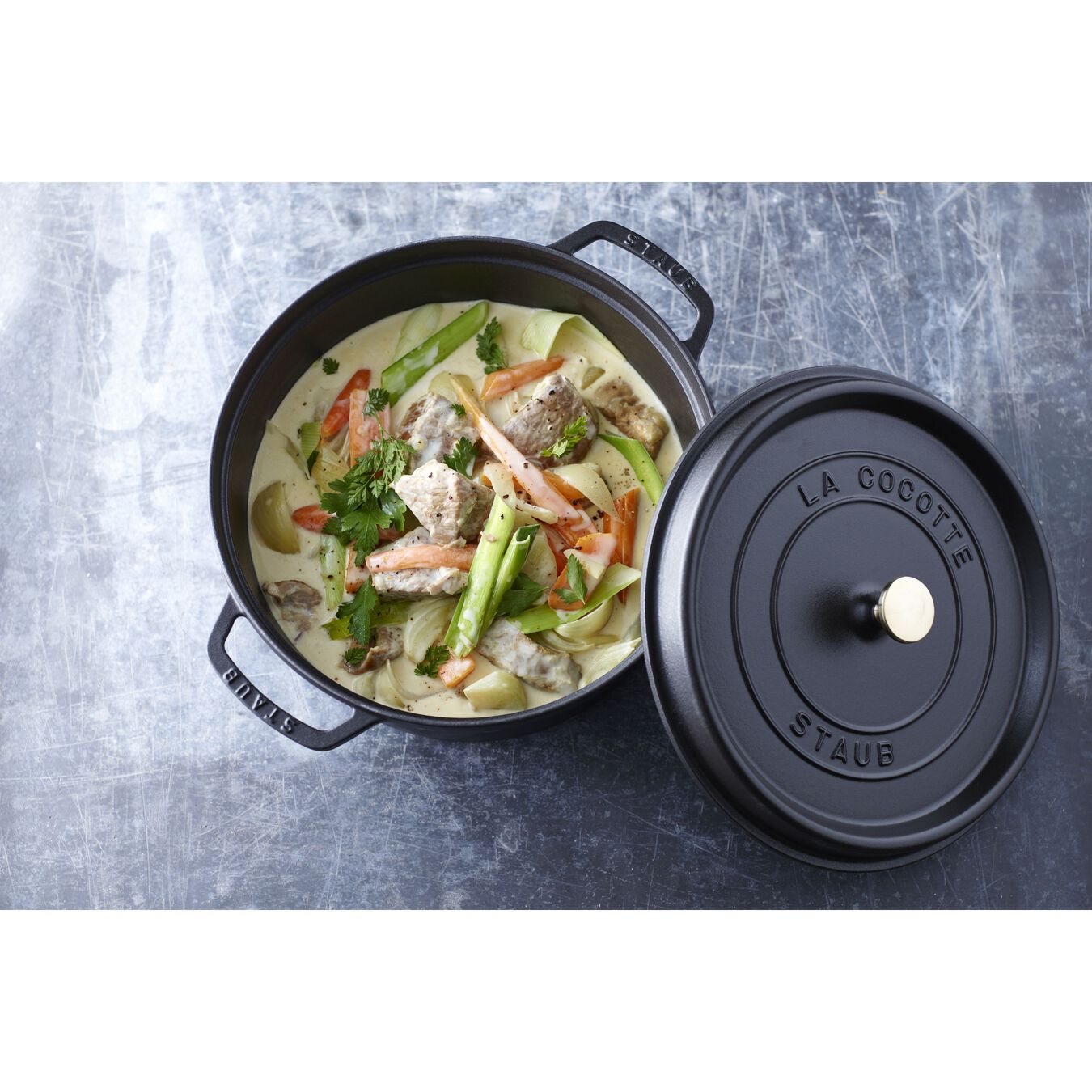 6.75 l cast iron round Cocotte, black - Visual Imperfections,,large 5