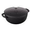 Cast Iron - Specialty Shaped Cocottes, 3.75 qt, Essential French Oven, Black Matte, small 1