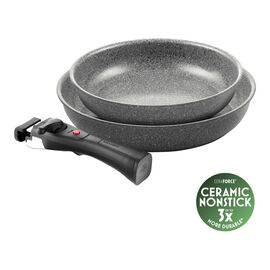 Bratpfannenset, 3-tlg, Aluminium, Keramische Antihaftbeschichtung