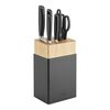 7-pcs black rubberwood Knife block set,,large