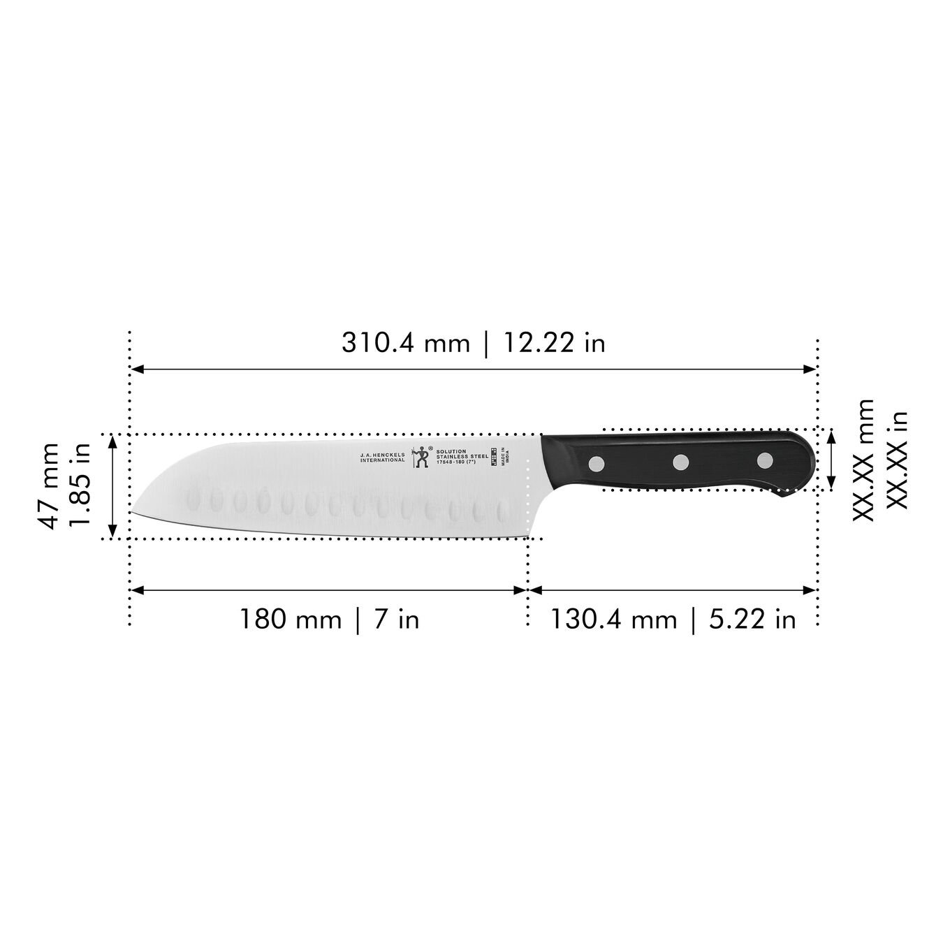 7-inch, Hollow Edge Santoku Knife,,large 2