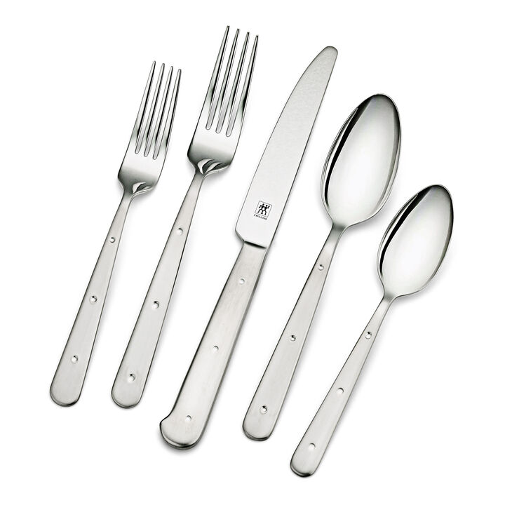 Porterhouse, 45-pc, 18/10 Stainless Steel, Flatware Set, Silver, large 1