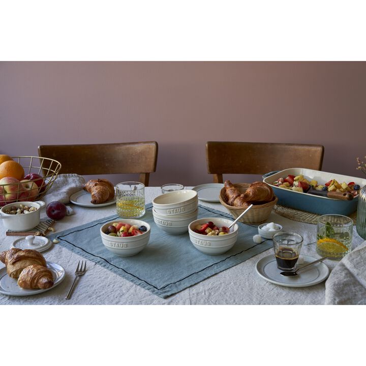 Ceramique, 12 cm / 4-pcs ceramic Bowl set ivory-white, large 3