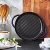 Grill Pans, 26 cm cast iron round Pure grill, dark-blue, small 3