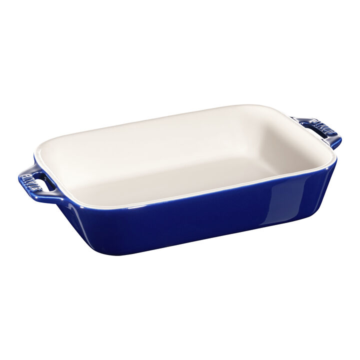 Stoneware, 2-pc, Rectangular Baking Dish Set, dark blue, large 4