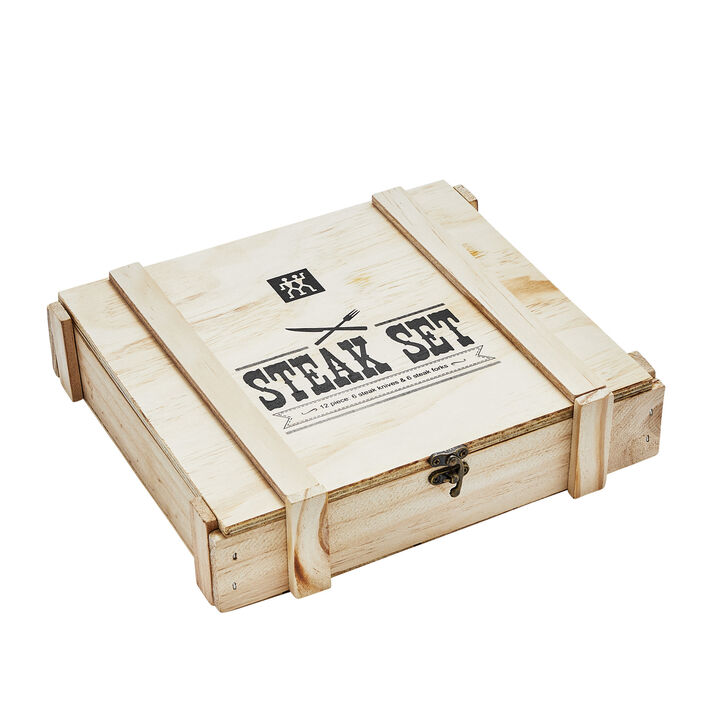 Steak Sets, 12-pc, Steak Dinner Stainless Steel Steak Knife Set In Wood Presentation Box, large 2