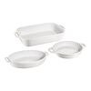 Ceramic - Mixed Baking Dish Sets, 3-pc, Mixed Baking Dish Set, White, small 1