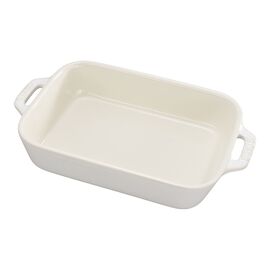Staub Ceramique, 26 cm x 17 cm rectangular Ceramic Oven dish ivory-white