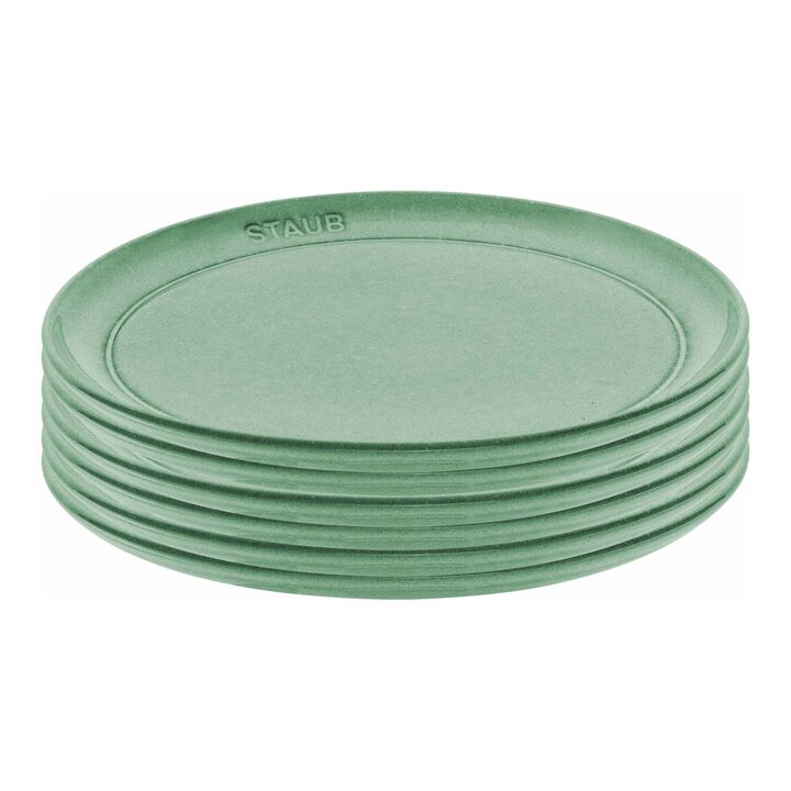Lot de assiettes plates, 6-pcs. /22cm, sauge, Céramique, large 1