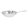 Industry 5, 12-inch, 18/10 Stainless Steel, Flat Bottom Wok, Silver, small 1